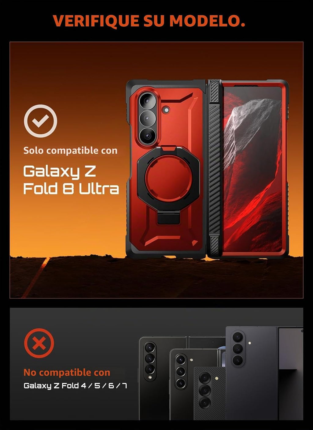SUPCASE Funda para Galaxy Z Fold 8 Ultra, pantalla de vidrio y privacidad