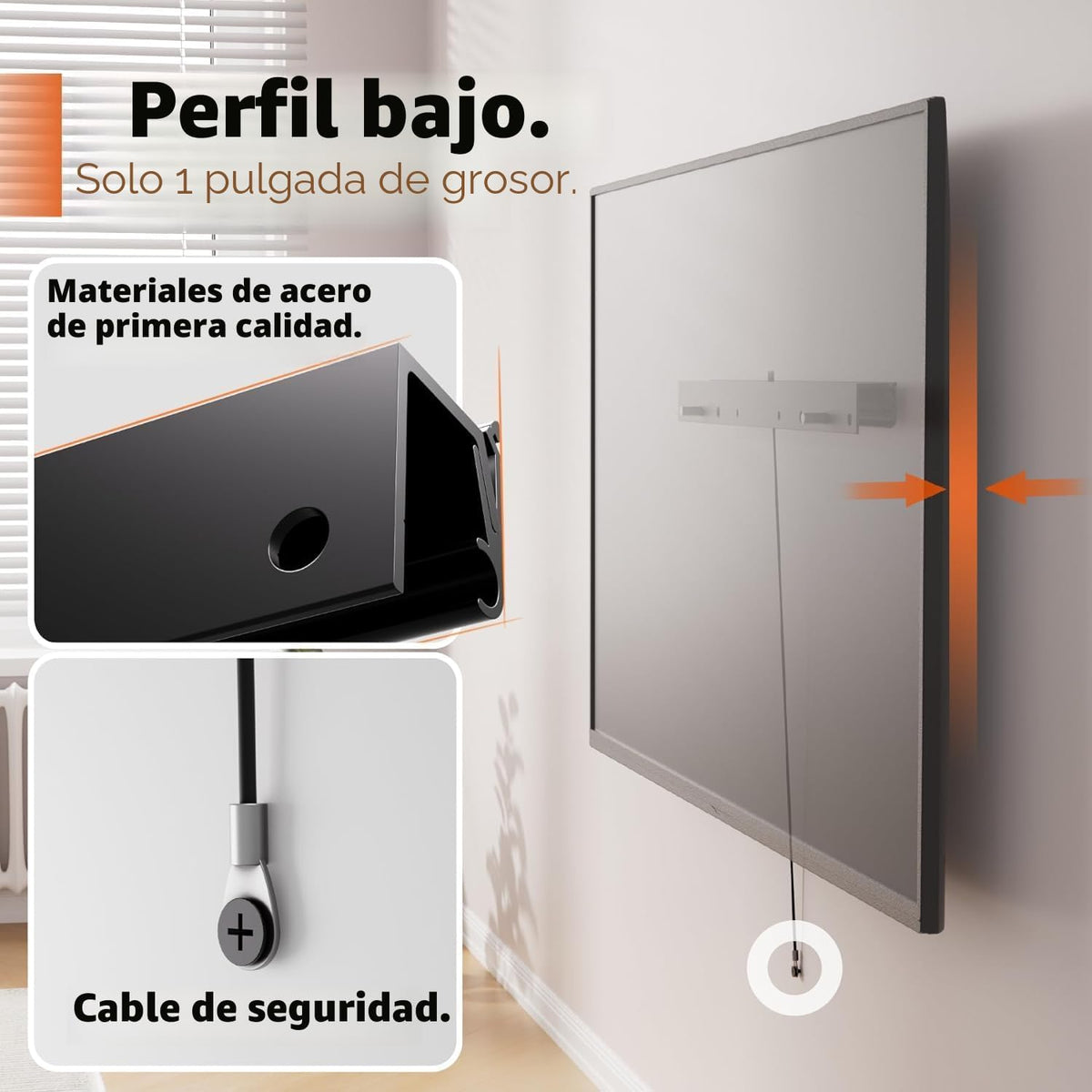Soporte de pared para TV sin clavos, resistente para televisores de pantalla plana de 26 a 55 pulgadas, sin pernos, sin taladro, sin anclajes, fácil de instalar con todos los accesorios incluidos