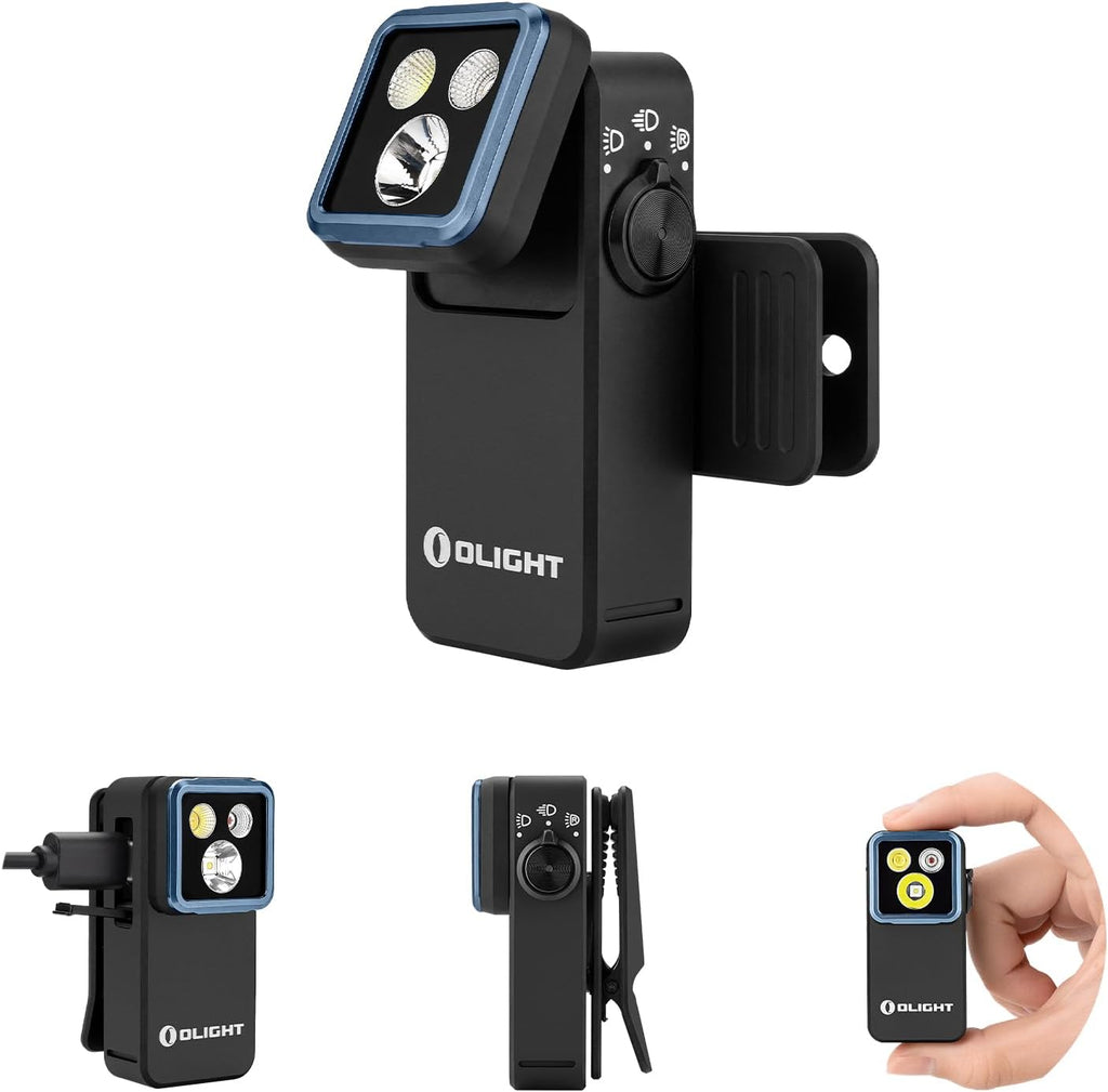 OLIGHT Oclip 2 Pro - Linterna EDC recargable, luz con clip, color negro