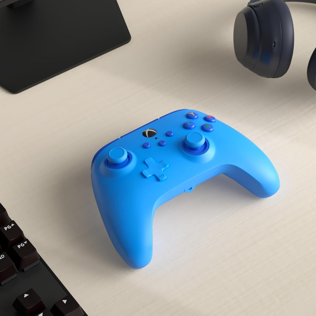 Mando con cable PowerA para Xbox Series X|S - azul, gamepad, controlador de videojuegos, compatible con Xbox One, Licenciado oficialmente