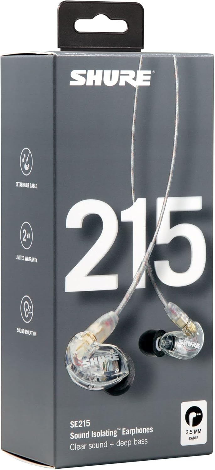 Monitor SHURE SE215 Live Sound, Transparente