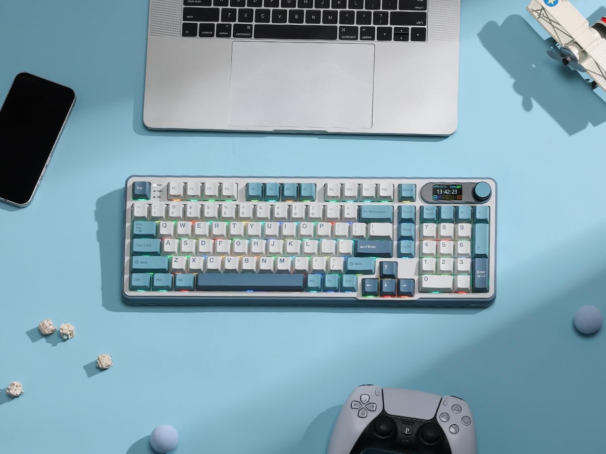 RK ROYAL KLUDGE S98 Teclado mecánico con pantalla inteligente y per...