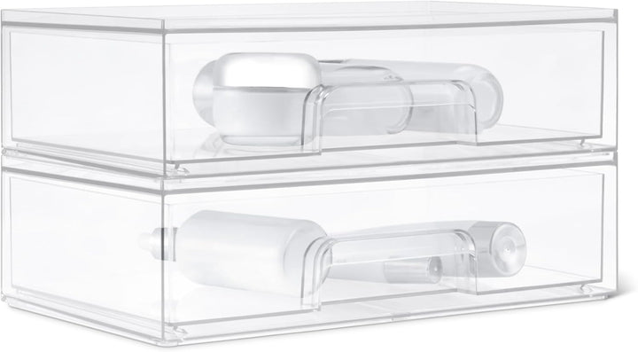 Amazon Basics Cajones organizadores de maquillaje apilables de plás...
