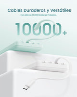charmast Cargador portátil de carga rápida, 4 cables incorporados,...