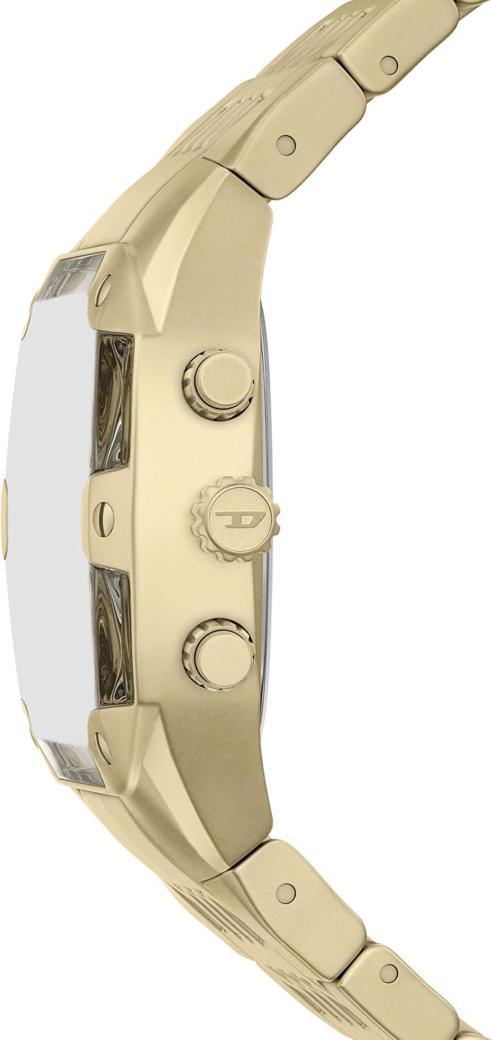 Reloj para hombre Diesel Spiked Cushion Chronograph de acero inoxidable tono dorado (Modelo: DZ4718)