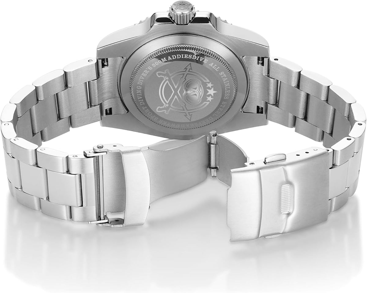 ADDIESDIVE Reloj de buceo para hombre de 1.614 in con movimiento de cuarzo para hombre, esfera fácil de leer, 200 M, impermeable, BGW9, luminoso, analógico, naranja, rojo, verde/negro, esfera