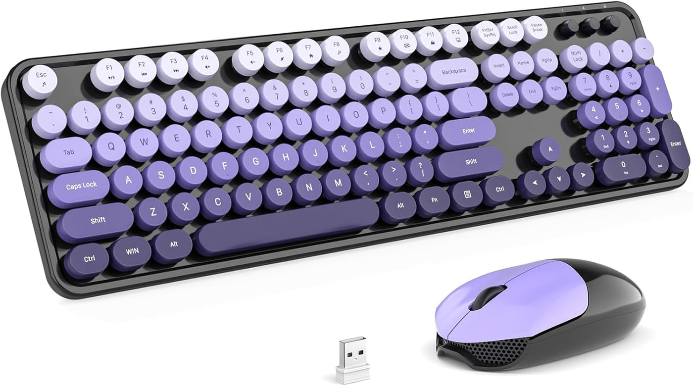 MOFII Combo de teclado y mouse inalámbricos 2.4 Ghz, tamaño complet...