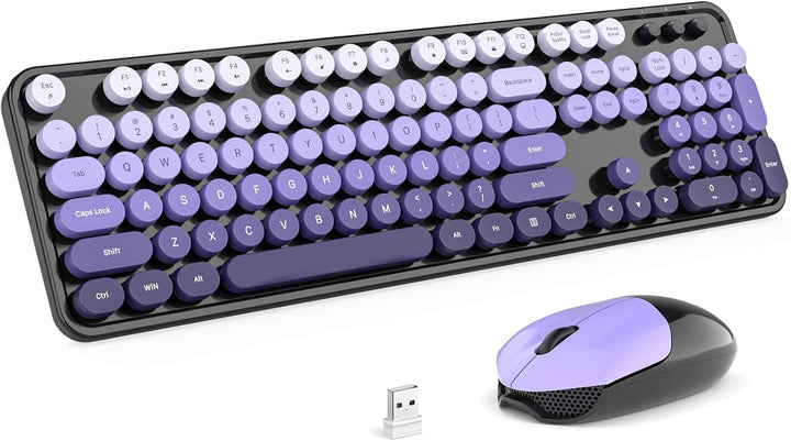 MOFII Combo de teclado y mouse inalámbricos 2.4 Ghz, tamaño complet...