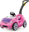 Step2 Whisper Ride II Kids Push Cars, Ride en Car, Seat Belt, Horn, Toddlers Ages 1.5 – 4 Years Old, Max Weight 50 lbs., Quick Storage, Stroller Substitute, Pink