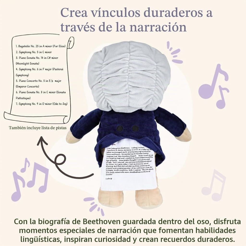 Ludwig Van Beethoven - Oso virtuoso, música clásica para bebés, juguete educativo para bebés, niños y adultos