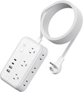 Extension Cord 15 ft, Surge Protector Power Strip con 6 Outlets 4 USB Charger(2 USB C puerto), Flat Plug Outlet Extender Long Cord, Protection para Indoor, Home, Office Supplies, Dorm Room Essentials