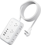 Extension Cord 15 ft, Surge Protector Power Strip con 6 Outlets 4 USB Charger(2 USB C puerto), Flat Plug Outlet Extender Long Cord, Protection para Indoor, Home, Office Supplies, Dorm Room Essentials