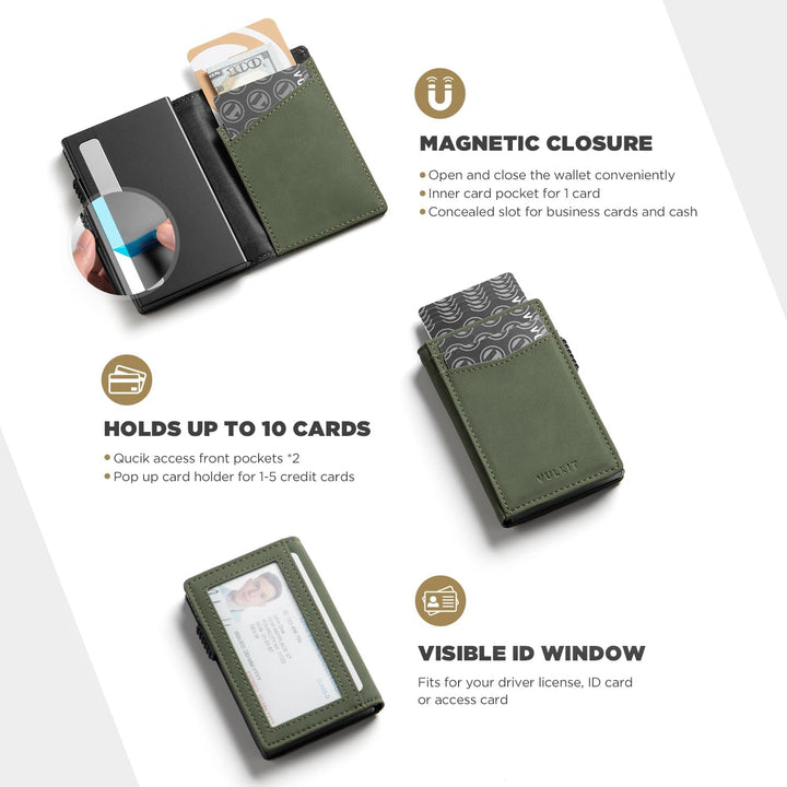 VULKIT - Billeteras delgadas para hombres; cartera desplegable con...