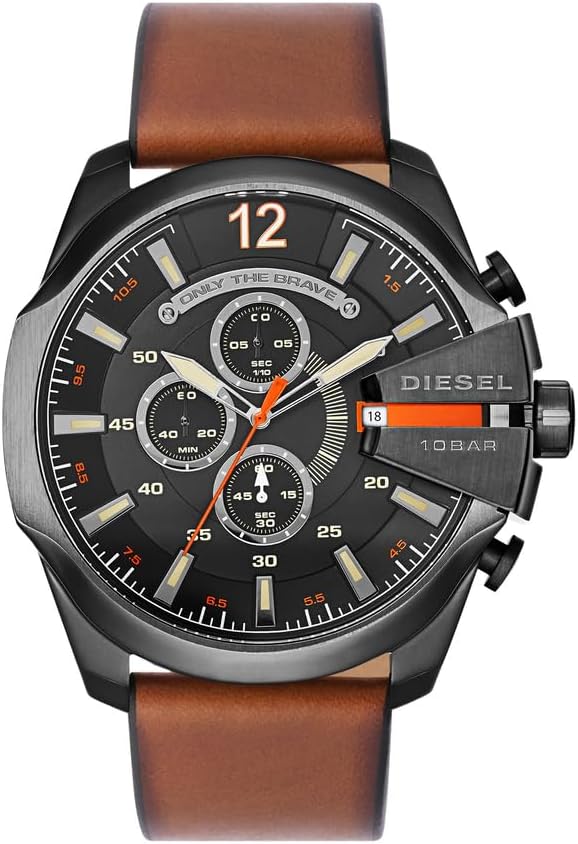 Diesel Mega Chief Reloj de acero inoxidable para hombre con movimiento analógico o digital