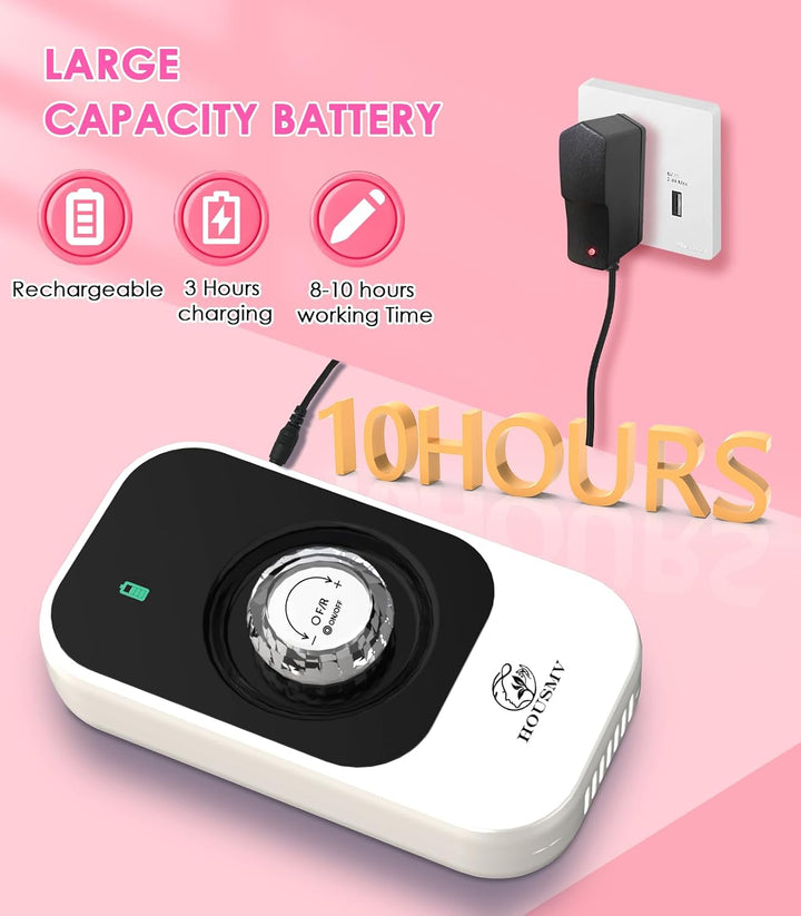 Lima de uñas eléctrica portátil: 40000RPM máquina profesional recar...