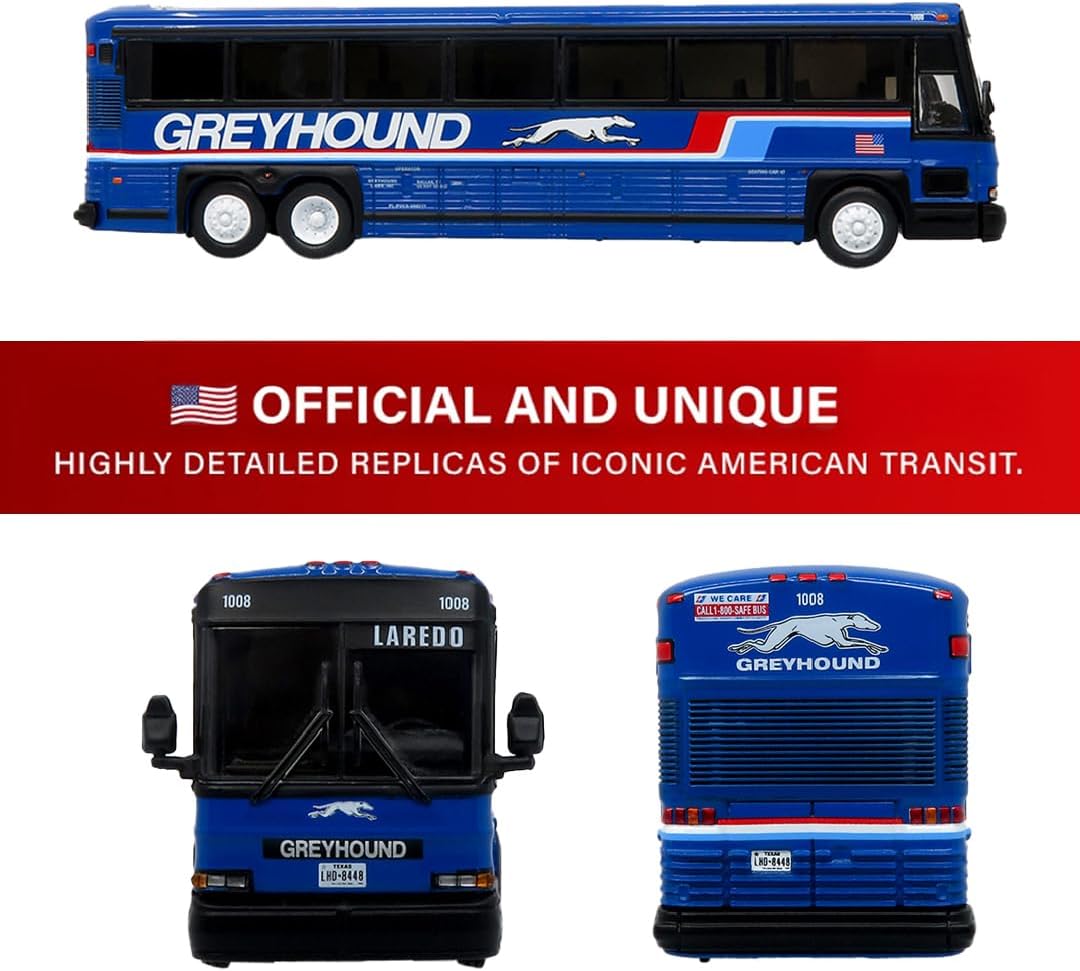 Iconic Replicas 2001 MCI D4000 Entrenador Greyhound Blue