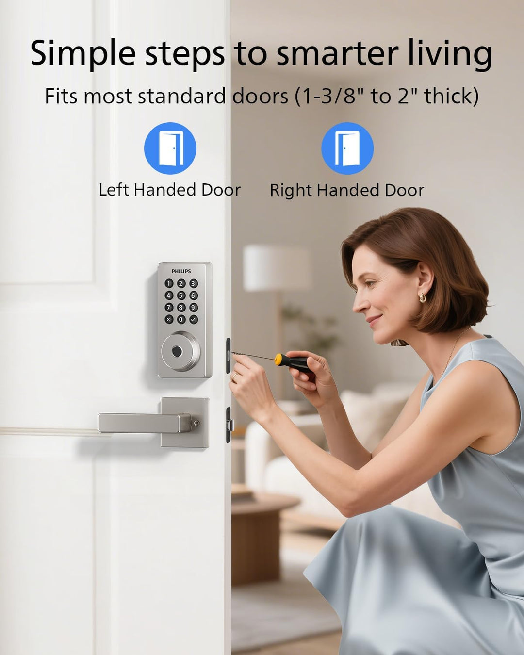 Philips Cerradura de puerta Wi-Fi, cerradura inteligente WiFi, cerr...