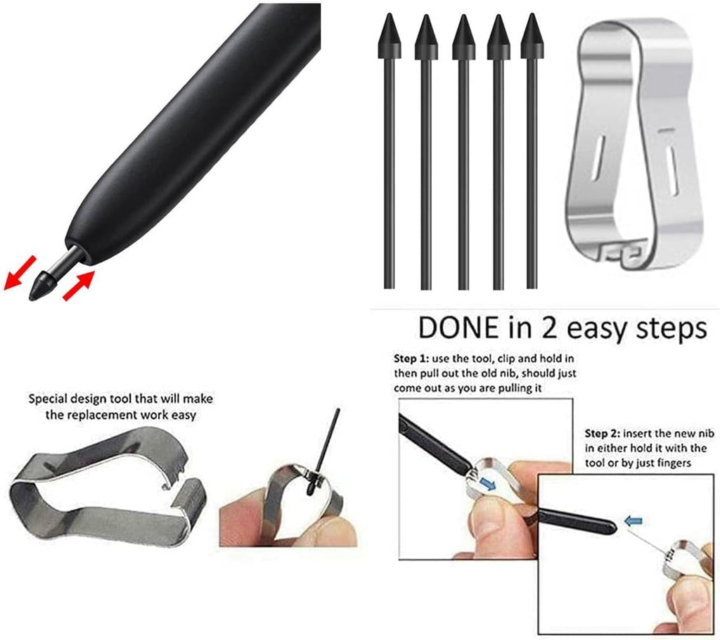 Bolígrafo S Pen S23 Ultra (con Bluetooth) de Reemplazo para Samsung Galaxy S23 Ultra (4096 Niveles de Presión) + Puntas de Reemplazo (Negro Fantasma)
