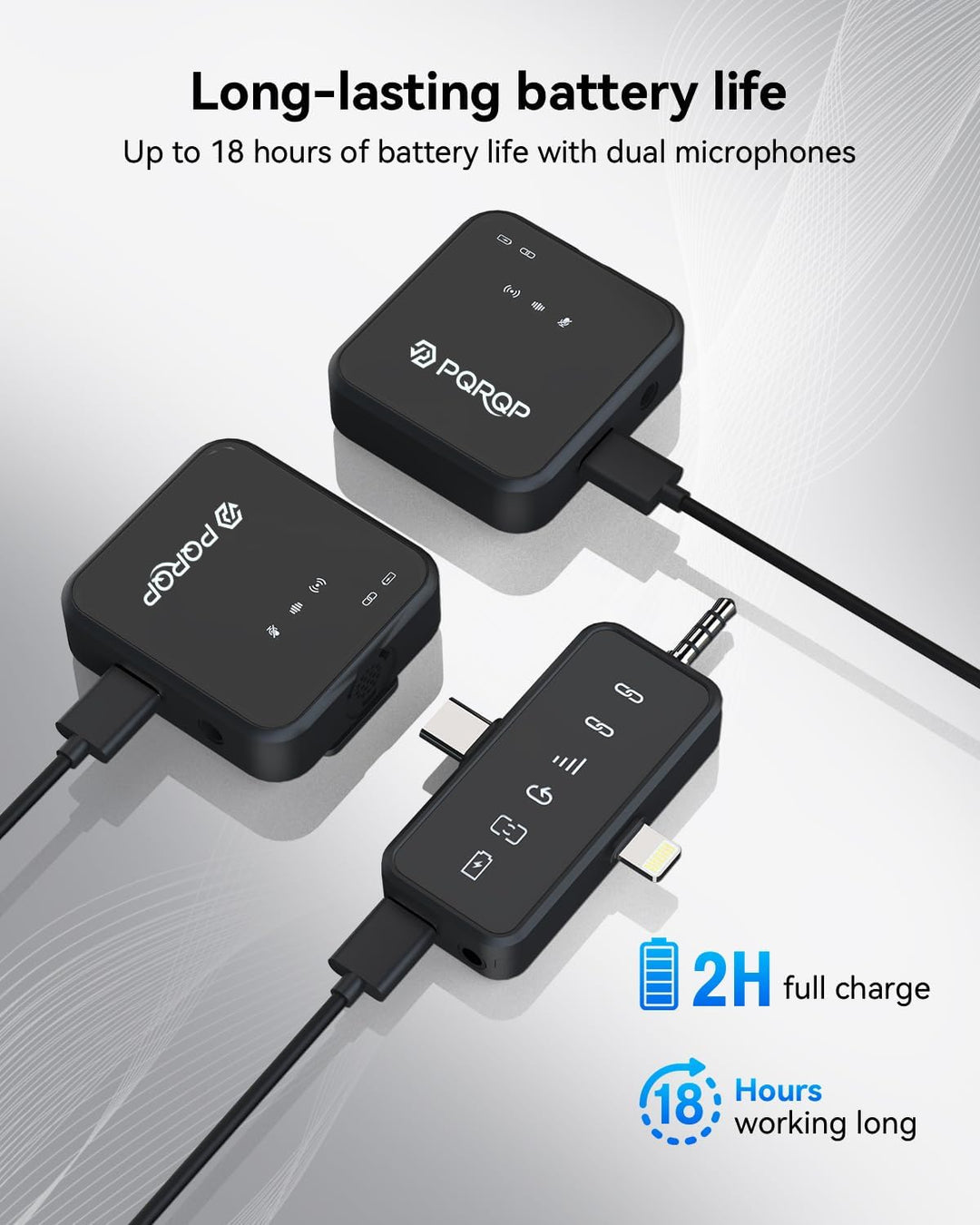 PQRQP, micrófono 3 en 1 para iPhone\/Android\/cámara, inalámbrico,...