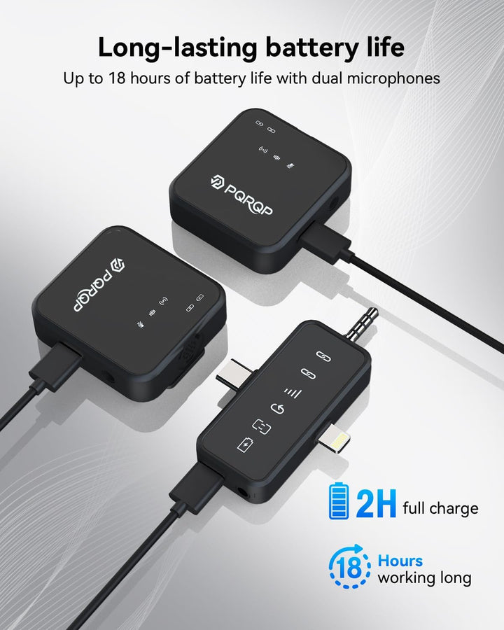 PQRQP, micrófono 3 en 1 para iPhone\/Android\/cámara, inalámbrico,...