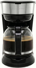 OVENTE Cafetera de goteo para 12 tazas con interruptor Easy On/Off, negra CM412B