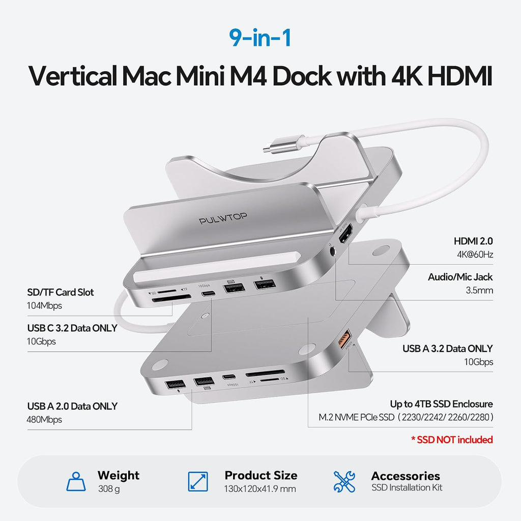 PULWTOP, 9-in-1, hub USB