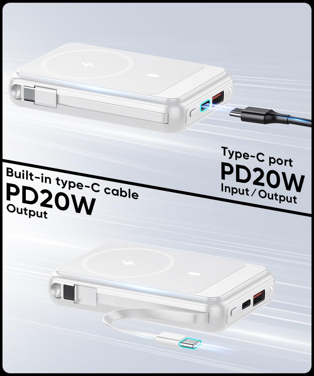 Batería Externa Magnética de 12000mAh para Cargador Portátil Magsaf...