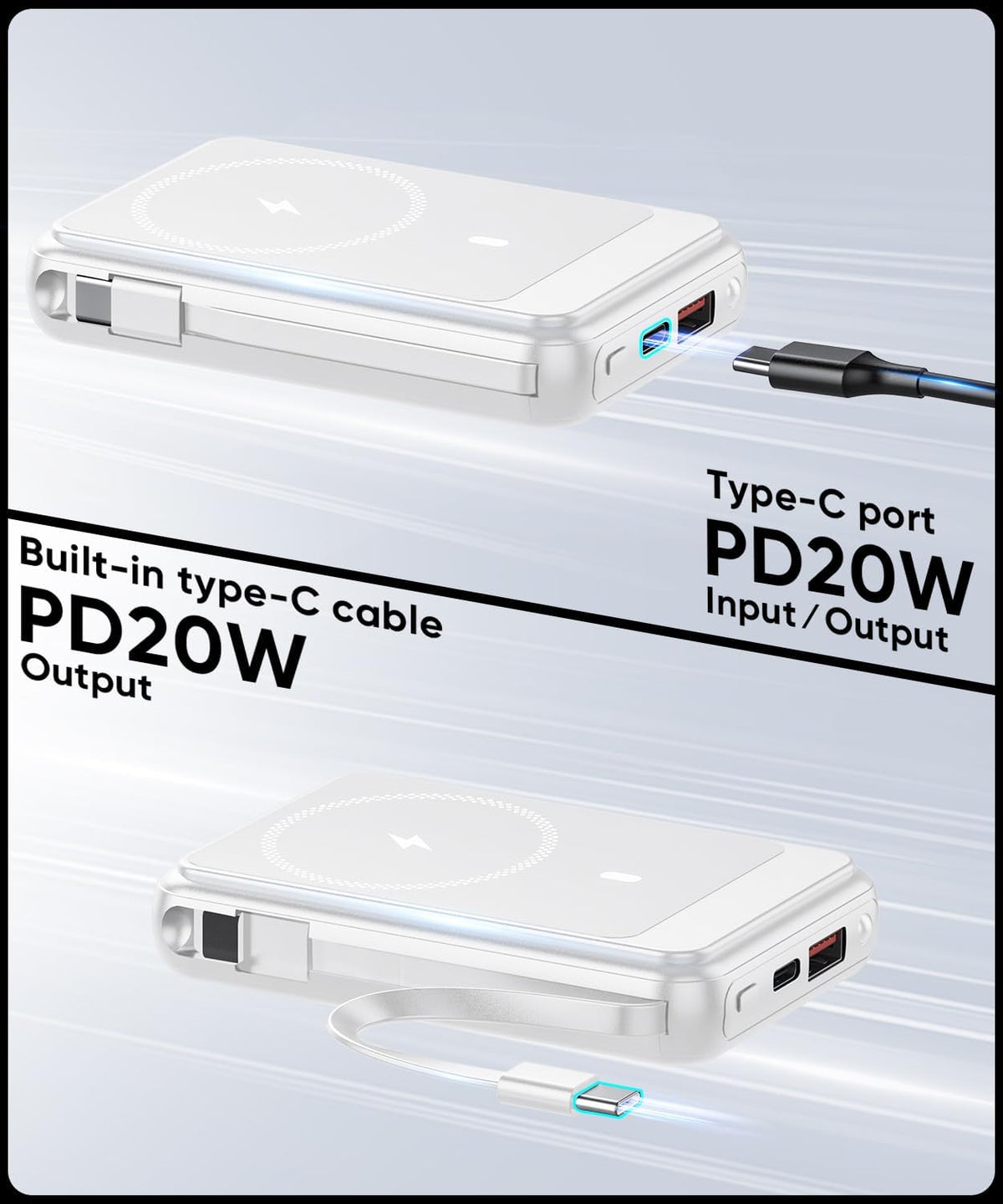 Batería Externa Magnética de 12000mAh para Cargador Portátil Magsaf...