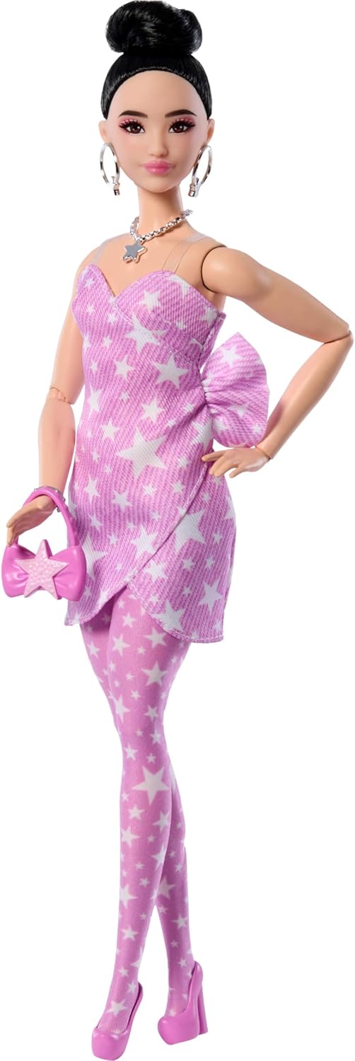 Barbie Muñeca de estilo de lujo #11 en vestido de mezclilla rosa es...