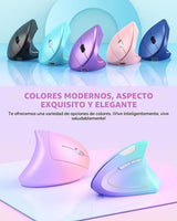 Lekvey Ratón ergonómico, ratón inalámbrico vertical recargable 2.4...