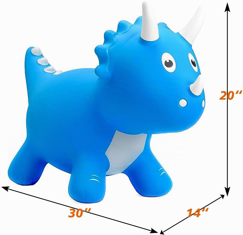 ZHUYNXIR Juguete inflable de dinosaurio animoso, juguete de dinosaurio saltador, juguete de salto favorito de los niños. Perfecto para cumpleaños (dinosaurio azul Hopper).
