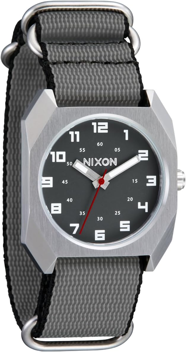 NIXON Scout A1409-328.1 ft Reloj analógico de campo para hombre resistente al agua (esfera de 1.378 in, correa de nailon de 0.787 in)