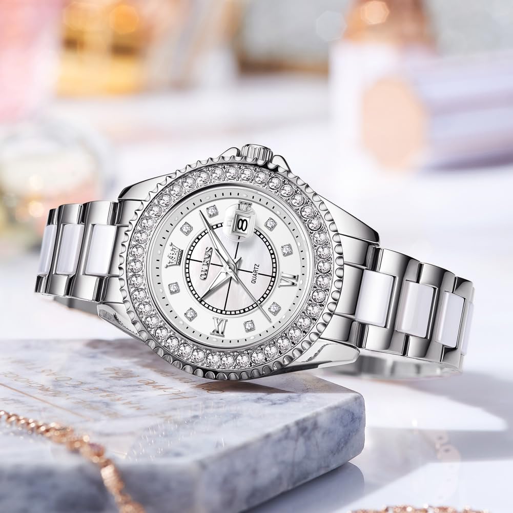 OLEVS Relojes para Mujeres Lujo Diamante con Fecha Analógico Cuartz para Mujer