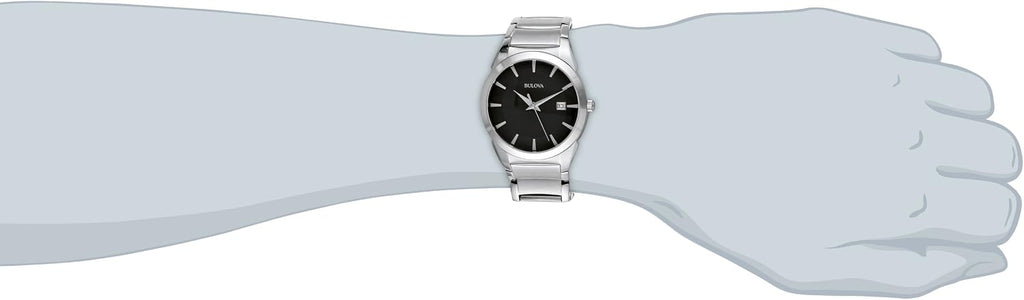 Bulova Reloj de hombre de 3 manecillas con calendario y fecha, mecanismo de cuarzo, esfera con patrón, 38mm, Estilo: 96B149