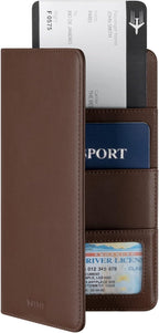 VULKIT Billetera para pasaporte, con bloqueo RFID, cartera de viaje para hombres y mujeres, Espresso, Talla única, Cartera de viaje
