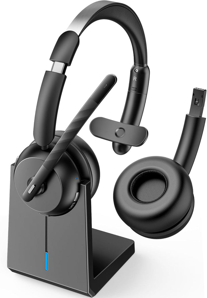 COSMUSIS Auriculares inalámbricos con micrófono para el trabajo, au...