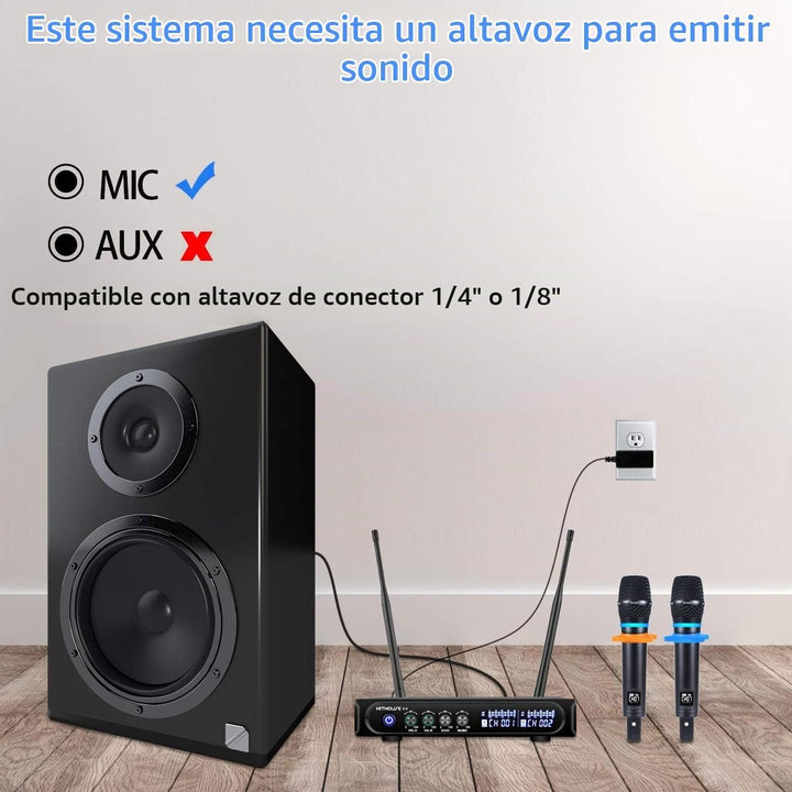 Kithouse S9 UHF Sistema de micrófono inalámbrico recargable para ka...