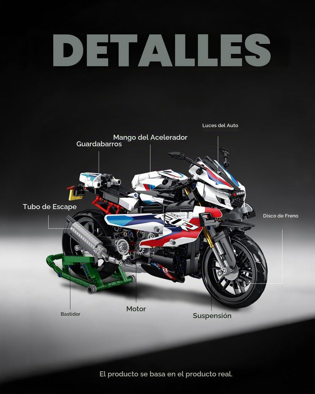 dOvOb Juego de bloques de construcción modelo 1000 RR, 912 piezas de ladrillos, juguetes MOC como regalo para niños o adultos
