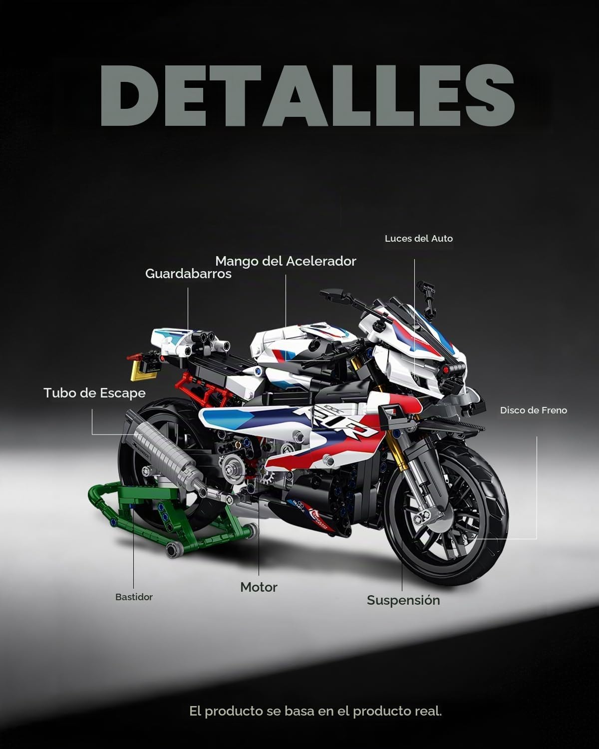 dOvOb Juego de bloques de construcción modelo 1000 RR, 912 piezas de ladrillos, juguetes MOC como regalo para niños o adultos