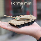 Mini tanque militar RC de 2.4 GHz con LED y torreta giratoria