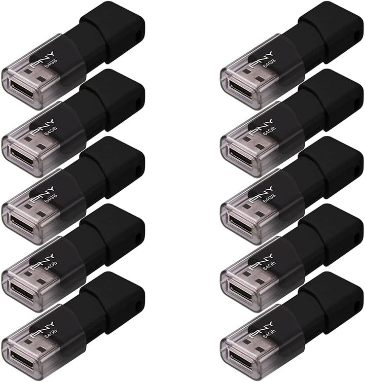 PNY P-FD64GX10ATT03-MP - Unidad flash USB 2.0 (64 GB, 3 unidades, 1...