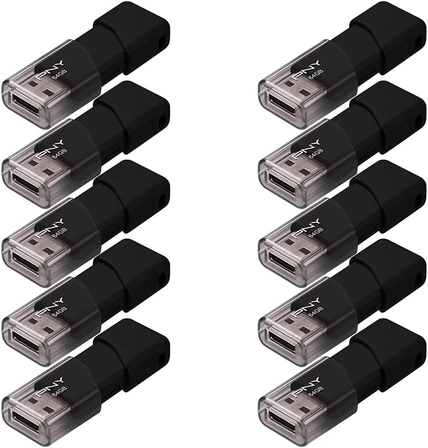PNY P-FD64GX10ATT03-MP - Unidad flash USB 2.0 (64 GB, 3 unidades, 1...