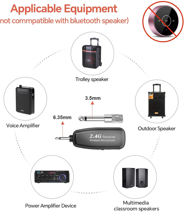 Micrófono Inalámbrico para Saxofón, Micrófonos de Clip de 2.4GHz, S...