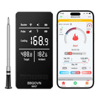 Termómetro inalámbrico inteligente WiFi para carne con alcance ilimitado, 7 sensores certificados NIST, precisión de ±0.5°F, Sub-1G (10 veces más fuerte que Bluetooth), APP y base digital