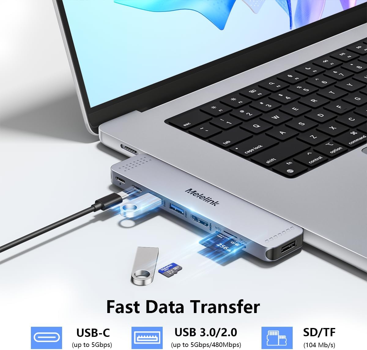 Adaptador de concentrador USB C para MacBook Pro\/Air M5 M4 M3 M2 M...
