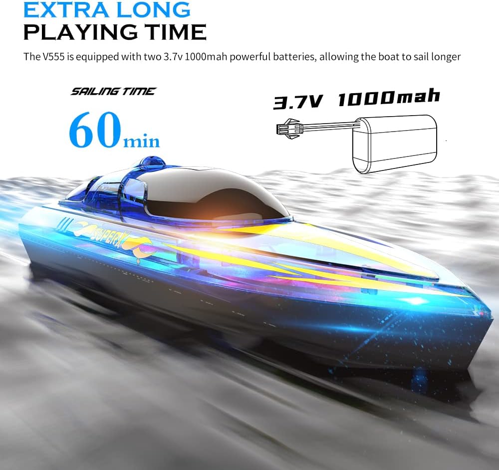 Akargol Bote RC con LED - Barco de control remoto para piscinas y l...