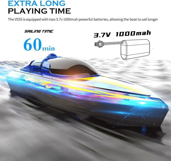 Akargol Bote RC con LED - Barco de control remoto para piscinas y l...
