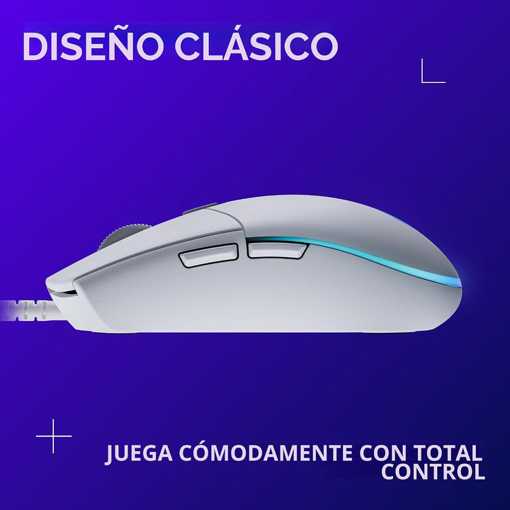 Logitech G203 - Mouse cableado para juegos, 8,000 DPI, efecto óptic...