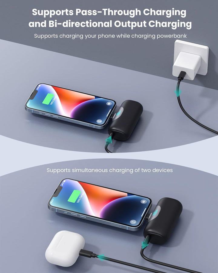 Mini Portable Charger for iPhone,Upgraded 22.5W PD Fast Charging 55...