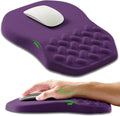 Alfombrilla ergonómica con inclinación para ratón y soporte para muñeca, alfombrilla con reposamuñecas para alivio del dolor del túnel carpiano con protuberancia de masaje y espuma